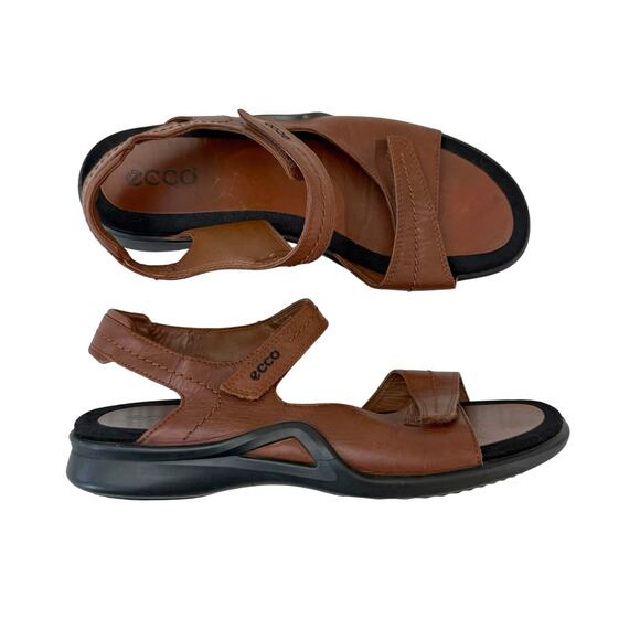 Ecco Leather Sandals Size 41 EU 10 US Adjustable Straps Comfort - Picture 1 of 9